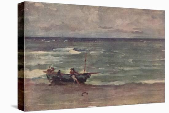 'Harmony in Blue and Silver: Beaching The Boat, Etretat', c1897-James Abbott McNeill Whistler-Stretched Canvas