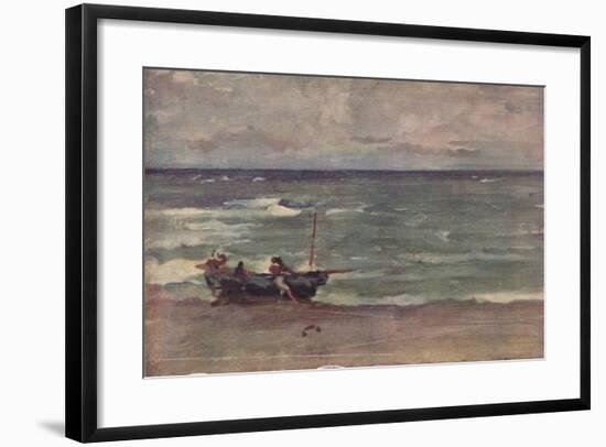 'Harmony in Blue and Silver: Beaching The Boat, Etretat', c1897-James Abbott McNeill Whistler-Framed Giclee Print