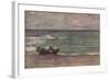 'Harmony in Blue and Silver: Beaching The Boat, Etretat', c1897-James Abbott McNeill Whistler-Framed Giclee Print