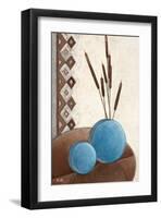 Harmony in Blue & Brown I-Karsten Kirchner-Framed Art Print