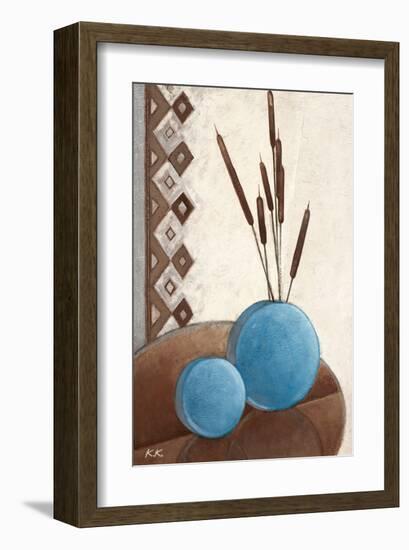 Harmony in Blue & Brown I-Karsten Kirchner-Framed Art Print