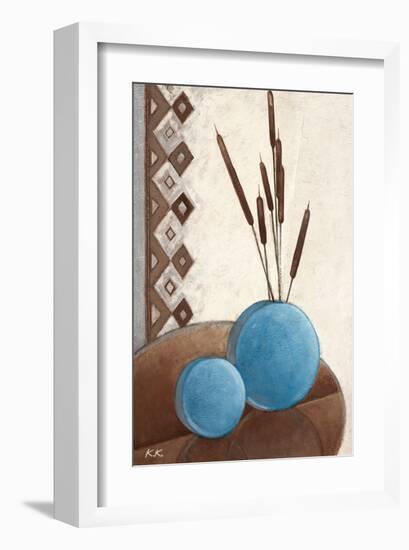 Harmony in Blue & Brown I-Karsten Kirchner-Framed Art Print