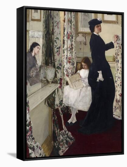 Harmony in Green and Rose: the Music Room, 1860-James Abbott McNeill Whistler-Framed Stretched Canvas