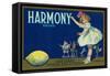 Harmony Lemon Label - San Dimas, CA-Lantern Press-Framed Stretched Canvas