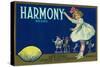 Harmony Lemon Label - San Dimas, CA-Lantern Press-Stretched Canvas