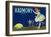 Harmony Lemon Label - San Dimas, CA-Lantern Press-Framed Art Print