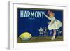 Harmony Lemon Label - San Dimas, CA-Lantern Press-Framed Art Print