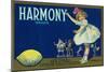 Harmony Lemon Label - San Dimas, CA-Lantern Press-Mounted Art Print