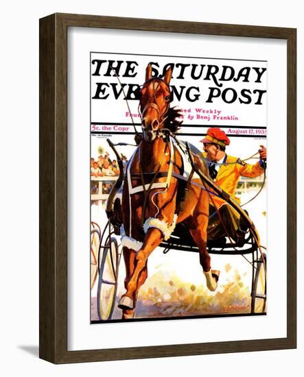 "Harness Race," Saturday Evening Post Cover, August 17, 1935-Maurice Bower-Framed Giclee Print