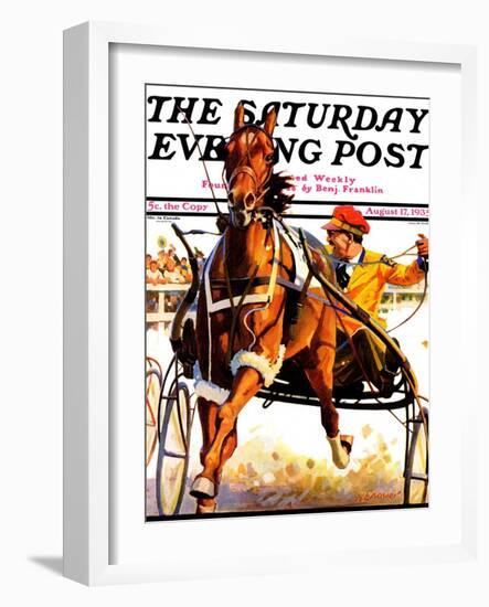 "Harness Race," Saturday Evening Post Cover, August 17, 1935-Maurice Bower-Framed Giclee Print