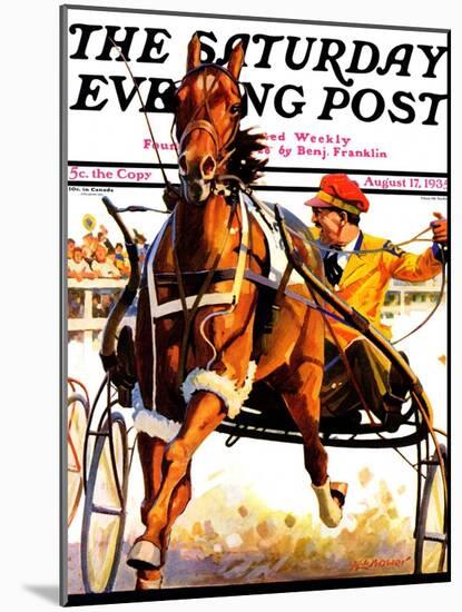 "Harness Race," Saturday Evening Post Cover, August 17, 1935-Maurice Bower-Mounted Giclee Print