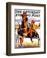 "Harness Race," Saturday Evening Post Cover, August 17, 1935-Maurice Bower-Framed Giclee Print