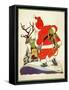 Harnessing the Reindeer - Child Life-Keith Ward-Framed Stretched Canvas