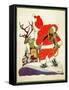 Harnessing the Reindeer - Child Life-Keith Ward-Framed Stretched Canvas