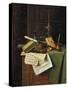 Harnett: Still Life, 1885-William Michael Harnett-Stretched Canvas