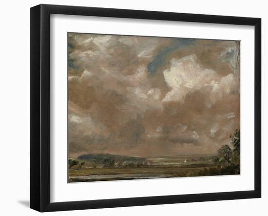 Harnham Ridge, Salisbury, C.1829 (Oil on Beige Wove Paper, Mounted on Canvas)-John Constable-Framed Giclee Print