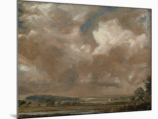 Harnham Ridge, Salisbury, C.1829 (Oil on Beige Wove Paper, Mounted on Canvas)-John Constable-Mounted Giclee Print