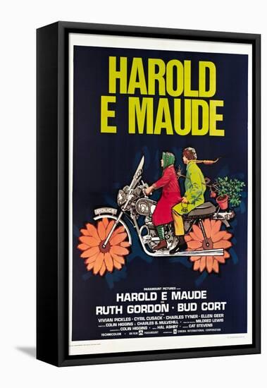 Harold and Maude, Italian poster, Ruth Gordon, Bud Cort, 1971-null-Framed Stretched Canvas