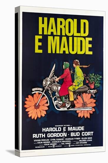 Harold and Maude, Italian poster, Ruth Gordon, Bud Cort, 1971-null-Stretched Canvas