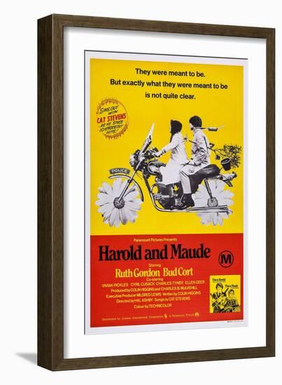 Harold and Maude, Ruth Gordon, Bud Cort, 1971-null-Framed Art Print