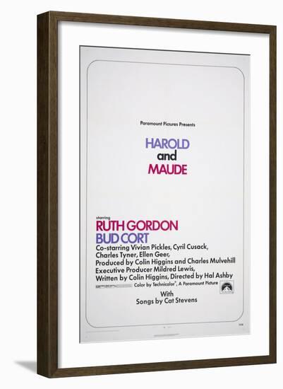 HAROLD AND MAUDE, US poster, 1971-null-Framed Art Print
