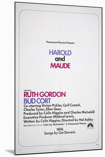 HAROLD AND MAUDE, US poster, 1971-null-Mounted Art Print