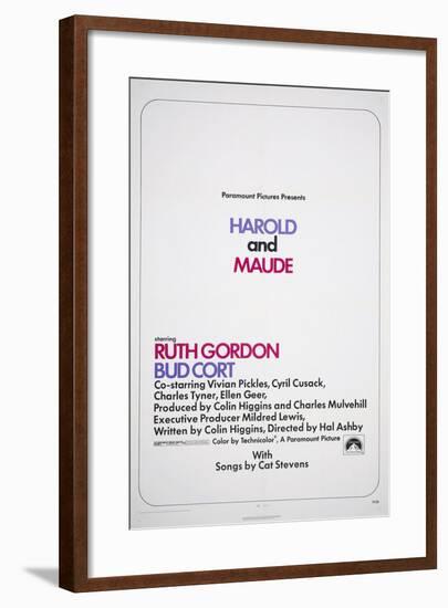 HAROLD AND MAUDE, US poster, 1971-null-Framed Art Print