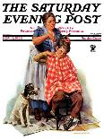 "Kitchen Haircut," Saturday Evening Post Cover, November 11, 1933-Harold Anderson-Framed Giclee Print