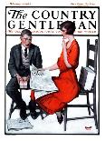 "Game Warden Measures Woman's Fish," Country Gentleman Cover, May 10, 1924-Harold Brett-Framed Giclee Print