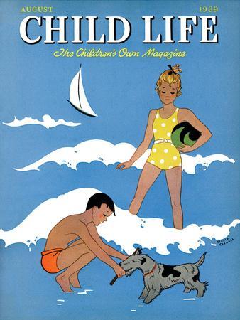 A Day at the Beach - Child Life, August 1939