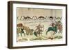 Harold Drags Soldiers from the Quicksand, from the Bayeux Tapestry (Embroidery on Linen)-null-Framed Giclee Print