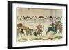 Harold Drags Soldiers from the Quicksand, from the Bayeux Tapestry (Embroidery on Linen)-null-Framed Giclee Print