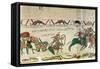 Harold Drags Soldiers from the Quicksand, from the Bayeux Tapestry (Embroidery on Linen)-null-Framed Stretched Canvas