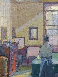 Interior with Mrs Mounter in an Overall, 1 December 1918 (Pen and Black Ink and Watercolour)-Harold Gilman-Giclee Print