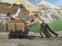 Logans Rock, Porthcurno Beach, Cornwall-Harold Harvey-Stretched Canvas