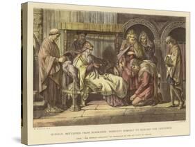 Harold, Returned from Normandy, Presents Himself to Edward the Confessor-Daniel Maclise-Stretched Canvas