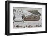 Harold Steers Ship Across Channel, a Scene from the Bayeux Tapestry, Bayeux, Normandy, France-Walter Rawlings-Framed Photographic Print