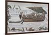 Harold Steers Ship Across Channel, a Scene from the Bayeux Tapestry, Bayeux, Normandy, France-Walter Rawlings-Framed Photographic Print