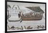 Harold Steers Ship Across Channel, a Scene from the Bayeux Tapestry, Bayeux, Normandy, France-Walter Rawlings-Framed Photographic Print