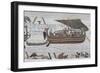 Harold Steers Ship Across Channel, a Scene from the Bayeux Tapestry, Bayeux, Normandy, France-Walter Rawlings-Framed Photographic Print