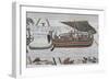 Harold Steers Ship Across Channel, a Scene from the Bayeux Tapestry, Bayeux, Normandy, France-Walter Rawlings-Framed Photographic Print