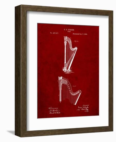 Harp Instrument 1890 Patent-Cole Borders-Framed Art Print