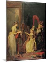 Harp Lesson Given by Madame de Genlis to Mademoiselle D'Orleans, 1842-Jean Baptiste Mauzaisse-Mounted Giclee Print