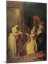 Harp Lesson Given by Madame de Genlis to Mademoiselle D'Orleans, 1842-Jean Baptiste Mauzaisse-Mounted Giclee Print