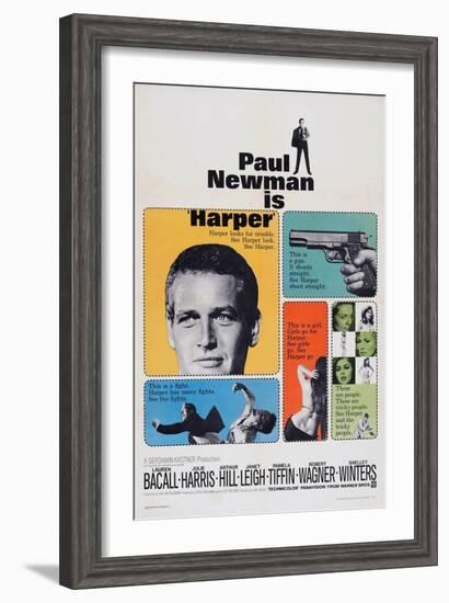 Harper, Paul Newman, Lauren Bacall, Janet Leigh, 1966-null-Framed Art Print