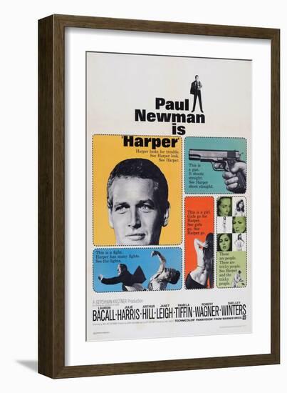 Harper, Paul Newman, Lauren Bacall, Janet Leigh, 1966-null-Framed Art Print