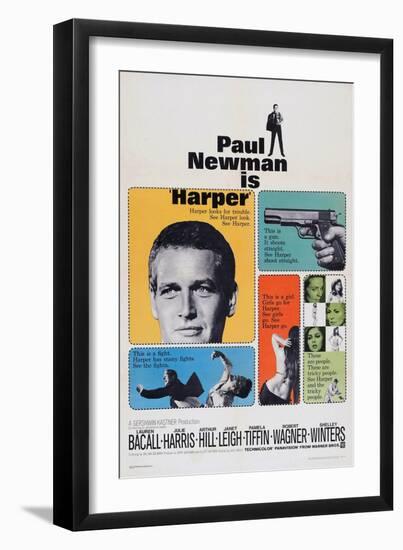 Harper, Paul Newman, Lauren Bacall, Janet Leigh, 1966-null-Framed Art Print