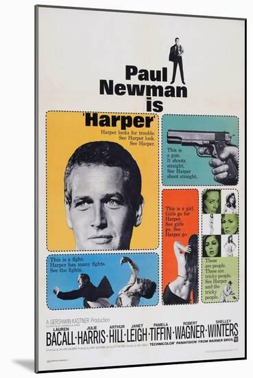 Harper, Paul Newman, Lauren Bacall, Janet Leigh, 1966-null-Mounted Art Print