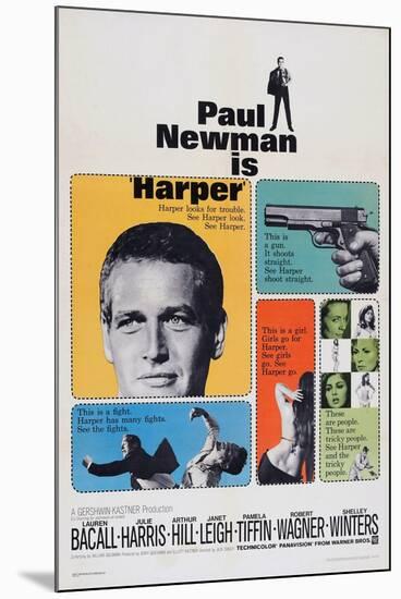 Harper, Paul Newman, Lauren Bacall, Janet Leigh, 1966-null-Mounted Art Print