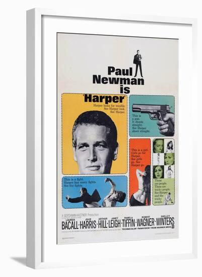 Harper, Paul Newman, Lauren Bacall, Janet Leigh, 1966-null-Framed Art Print